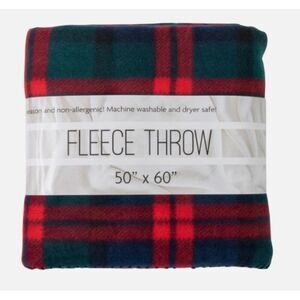 Plaid Fleece Throw Blanket 50x60 – Cozy Soft Warm Sofa Bed Holiday Gift Idea